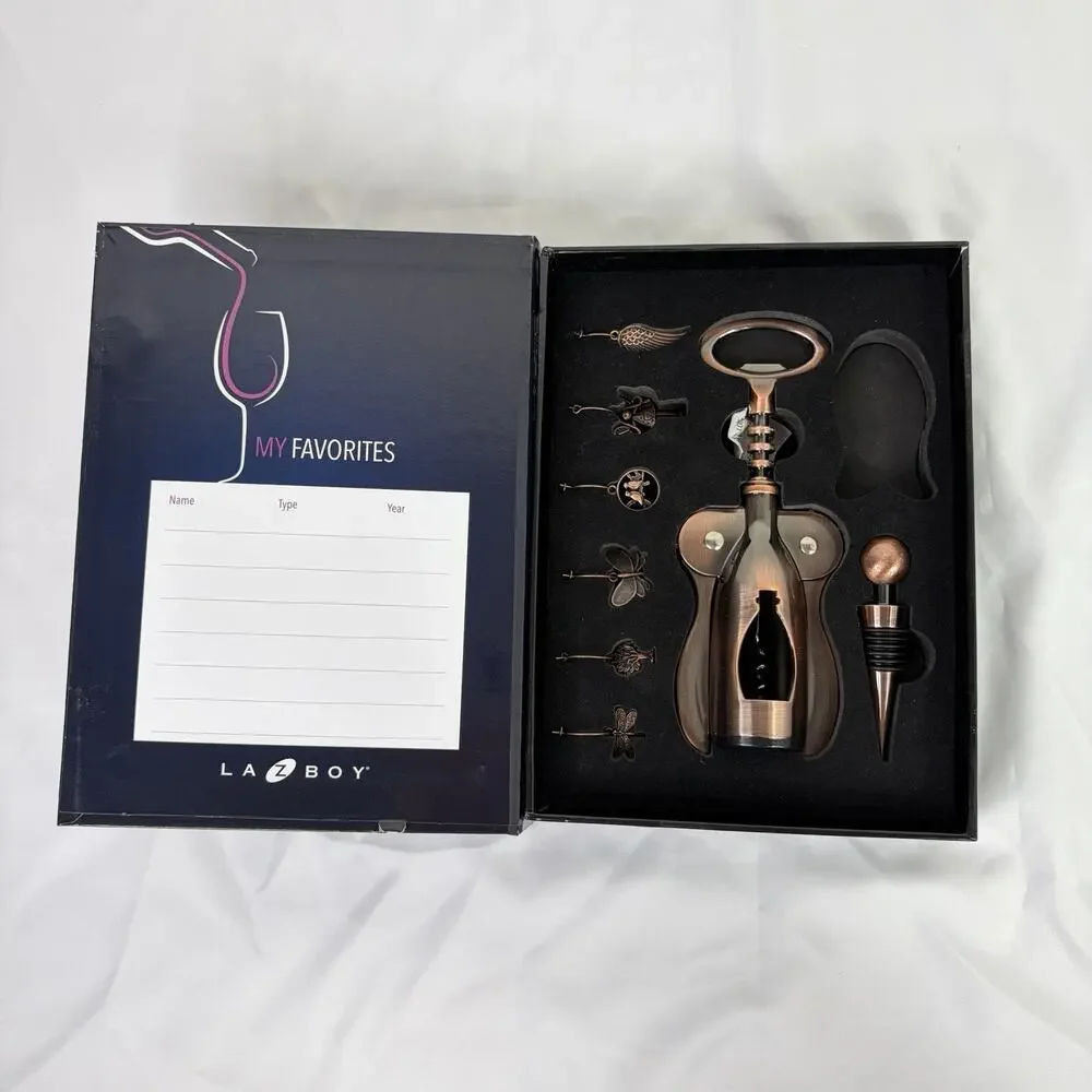Layzboy Wine Essentials wine opener gift box multipurpose glass markers stopper
